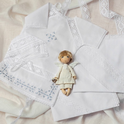 Крестильный комплект "Илья" для мальчика с пеленкой - миниатюра фотографии товара в каталоге ЛиноБамбино