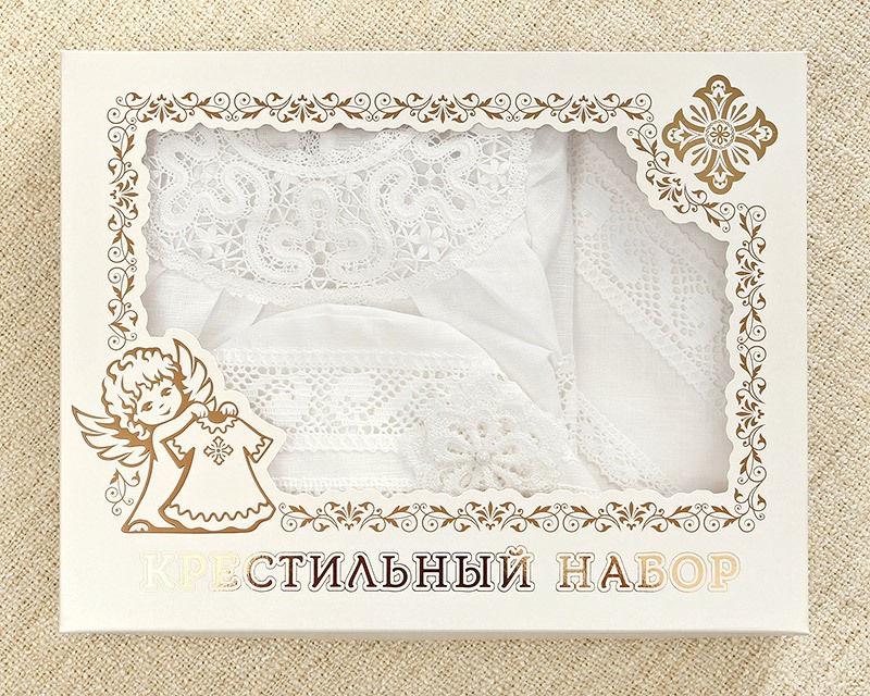Крестильный комплект "Катерина" для девочки с пеленкой фото 9