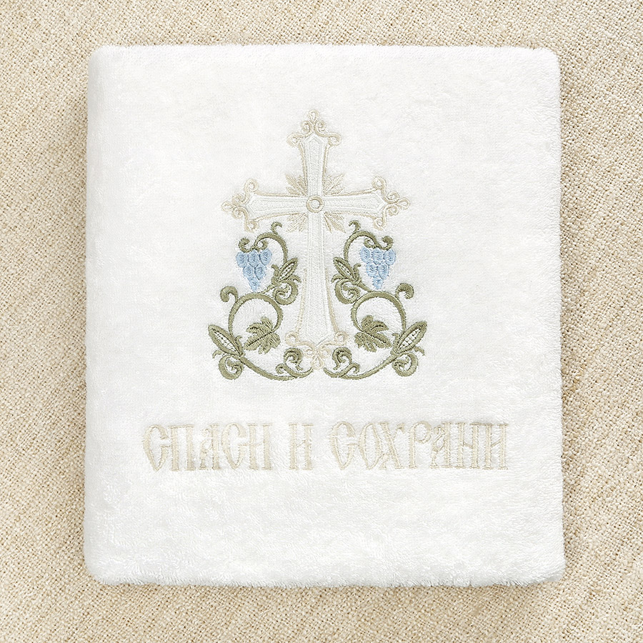 Классическое крестильное полотенце "Процветший крест" фото 3