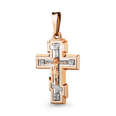 Золотой крестик 12194АКВ - миниатюра фотографии товара в каталоге ЛиноБамбино