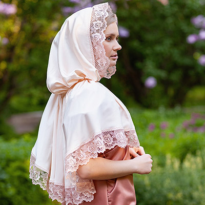 Фото товара "Православный платок с капюшоном "Розанна"" из магазина ЛиноБамбино