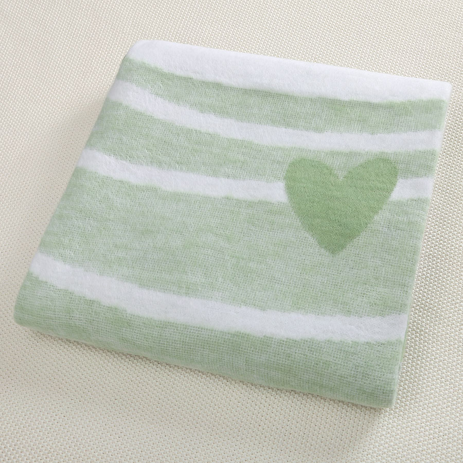 Детское байковое одеяло "Зайка" зеленое фото 2