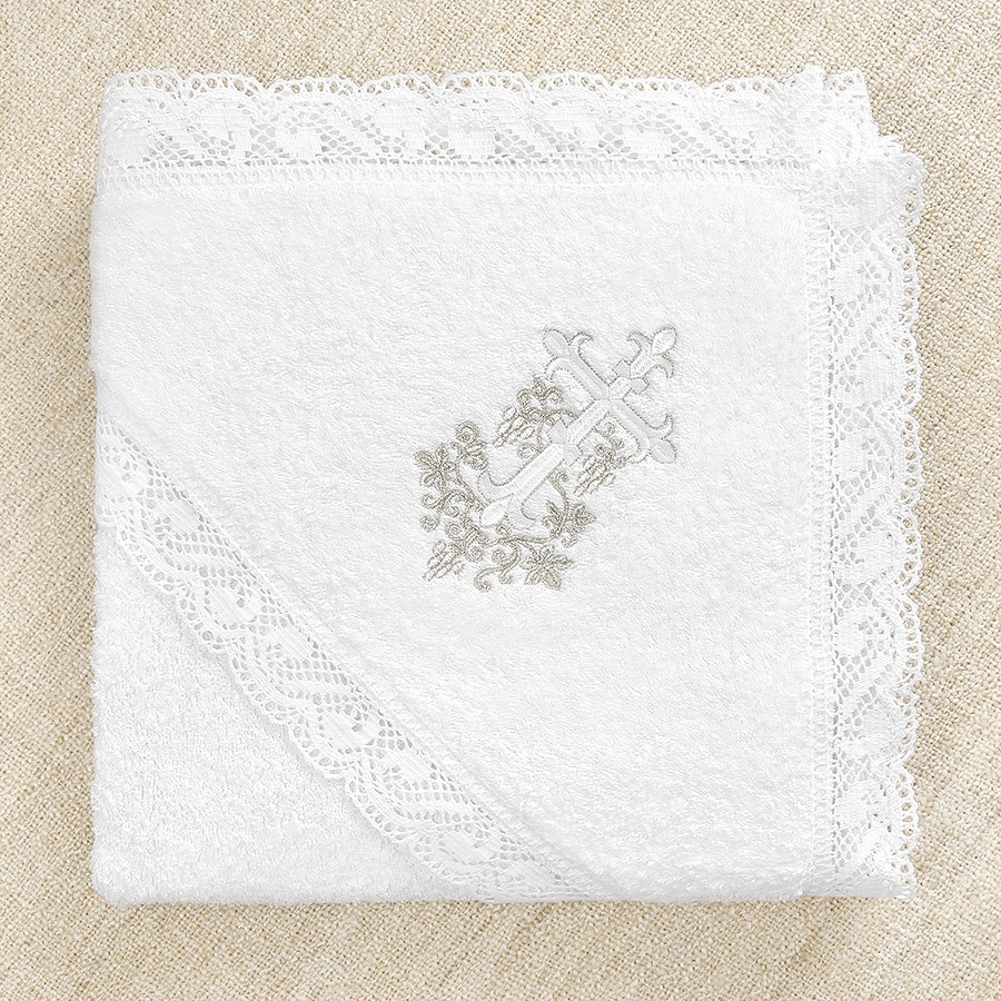 Детский крестильный набор "Серебряная лоза" с полотенцем фото 7
