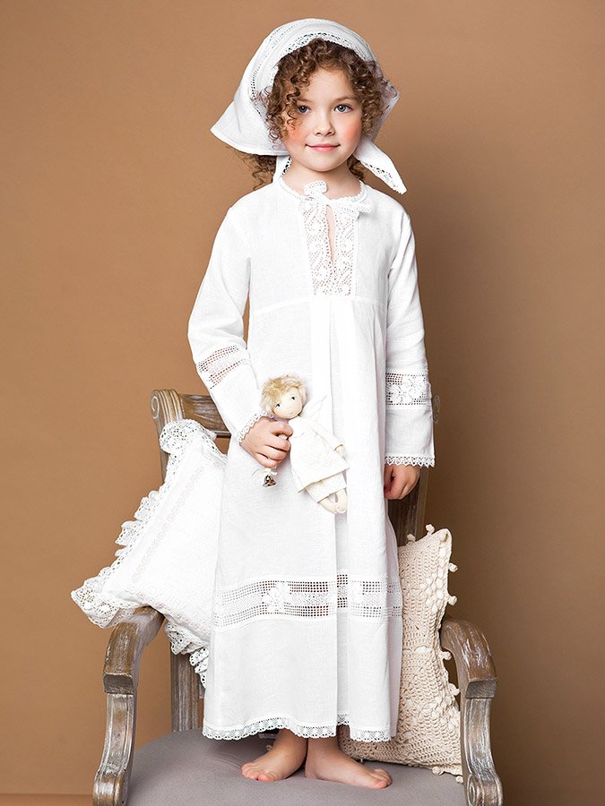 Крестильное платье "Пелагея" для девочки фото 5