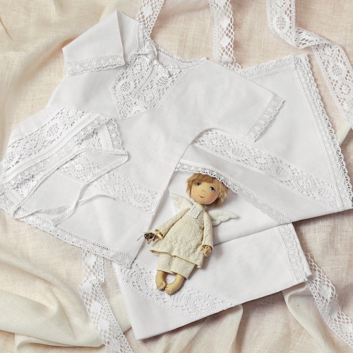 Крестильный комплект "Петр" для мальчика с пеленкой - миниатюра фотографии товара в каталоге ЛиноБамбино