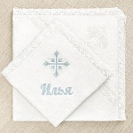 Кружевное полотенце для крещения "Лучистый крест"