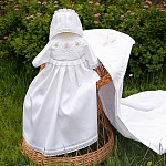 Крестильный комплект для девочки "Елизавета" с полотенцем