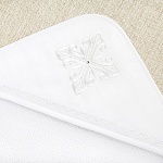 Махровое крестильное полотенце с уголком Белый крест