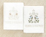 Классическое крестильное полотенце "Процветший крест"