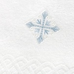 Махровое крестильное полотенце с уголком "Лучистый крест голубой"
