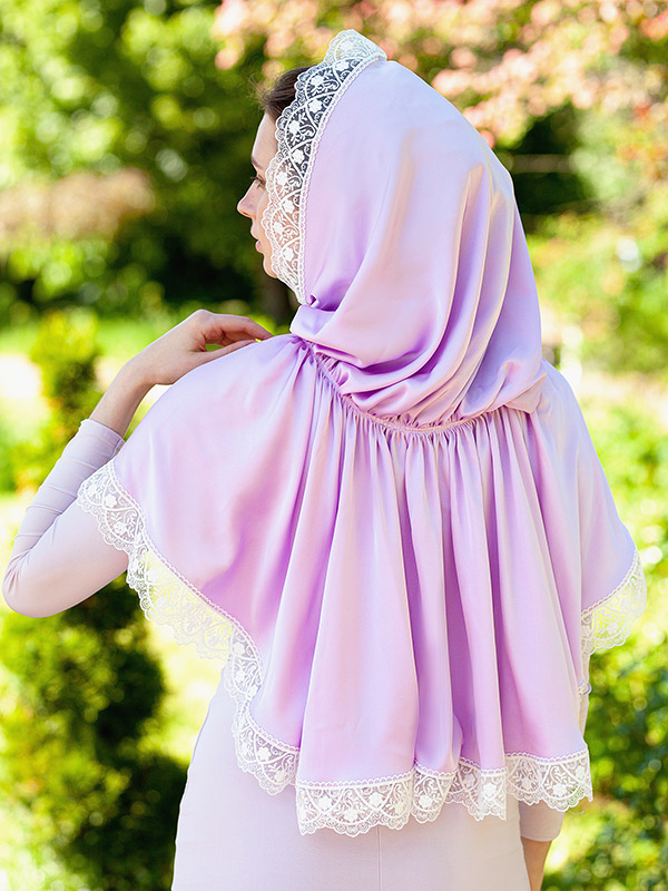 Церковная накидка с капюшоном "Лаванда" фото 3