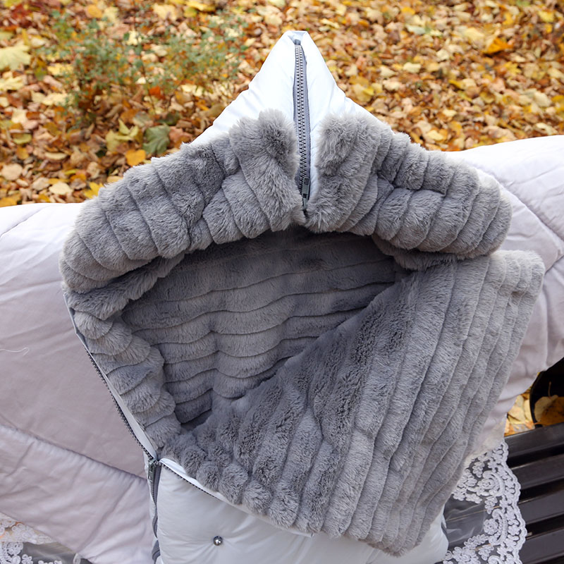 Зимний конверт на выписку "Пуф", серый фото 4