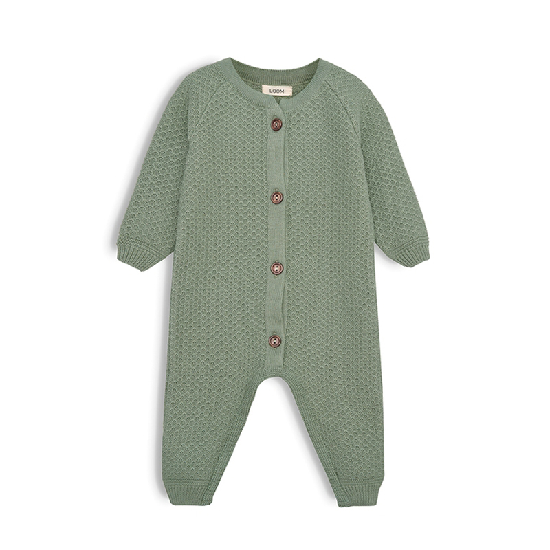 Вязаный текстурный комбинезон Оливковый фото 1