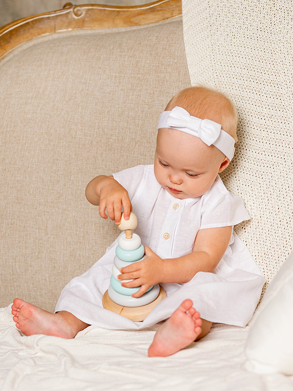 Льняное платье с шортами Милаша белое фото 6