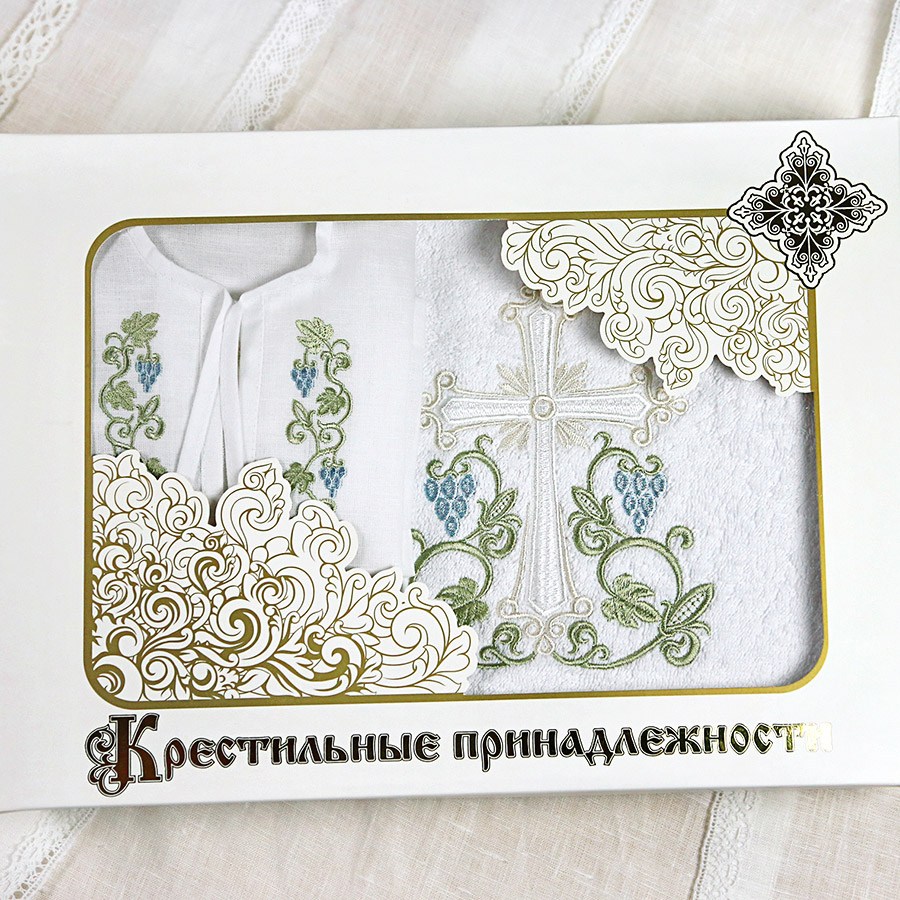 Крестильный набор для мальчика "Владимир" с полотенцем фото 9