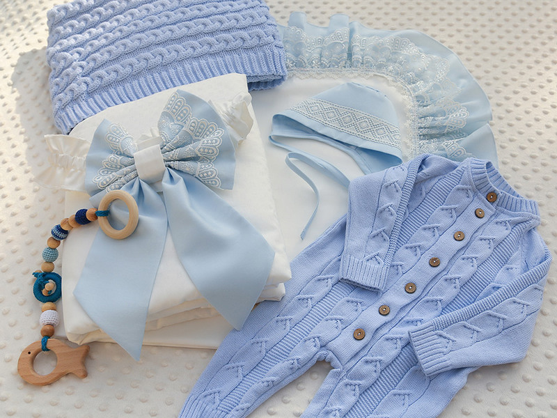 Комплект на выписку "Конфетти" голубой фото 5