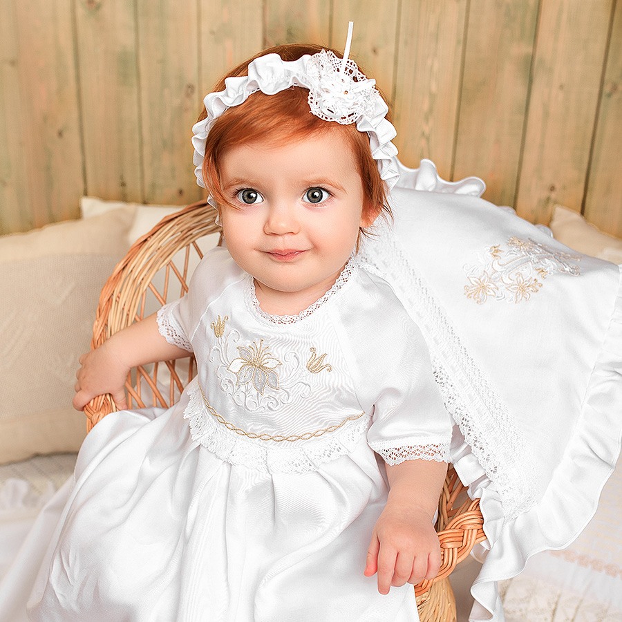 Теплая крестильная крыжма с оборкой "Елизавета" фото 2