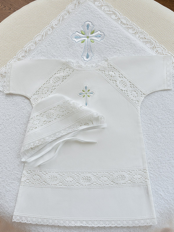 Крестильный набор для мальчика "Алексей" с полотенцем фото 1