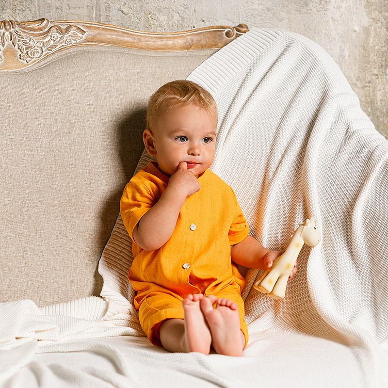 Льняной комбинезон Ветерок желтый фото 3