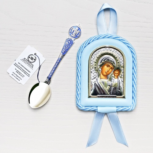 Подарочный набор "Икона и ложка для крестника" - миниатюра фотографии товара в каталоге ЛиноБамбино