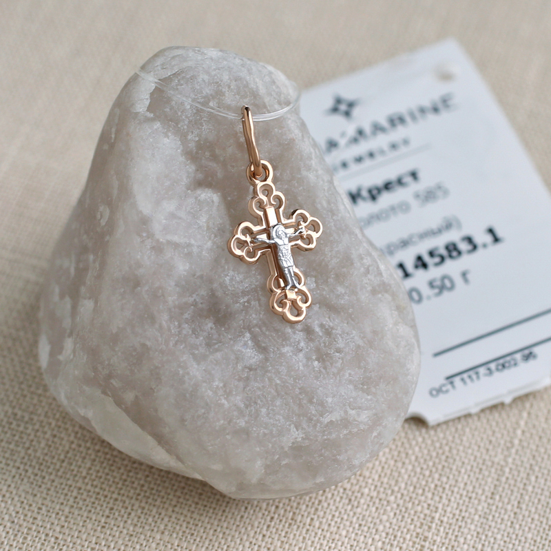 Золотой крестик 14583АКВ фото 1