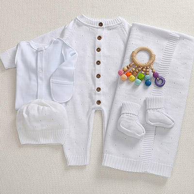 Набор комбинезон с пледом "Капелька" белый - миниатюра фотографии товара в каталоге ЛиноБамбино