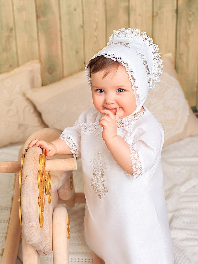 Крестильный комплект "Серебряная лоза" унисекс с крыжмой фото 3