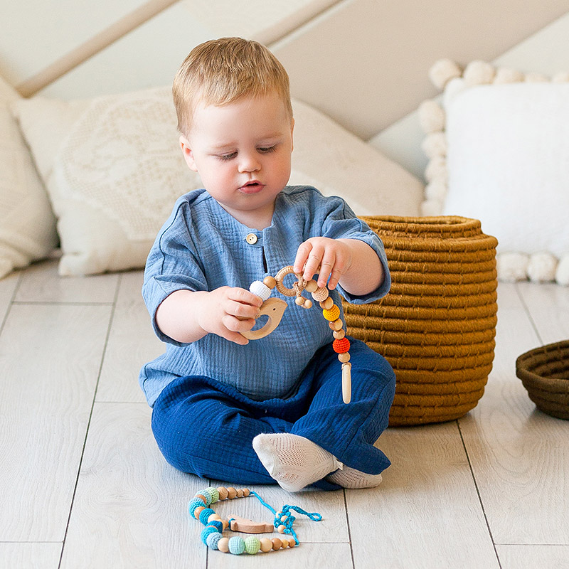 Костюмчик из муслина Дуэт темносиний-джинс для мальчика фото 3