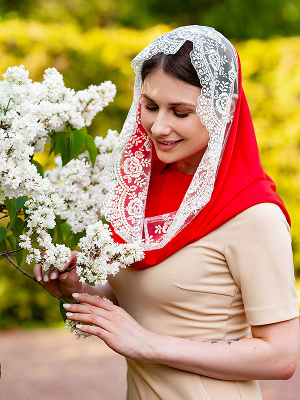 Красный снуд-хомут "Каролина" фото 2