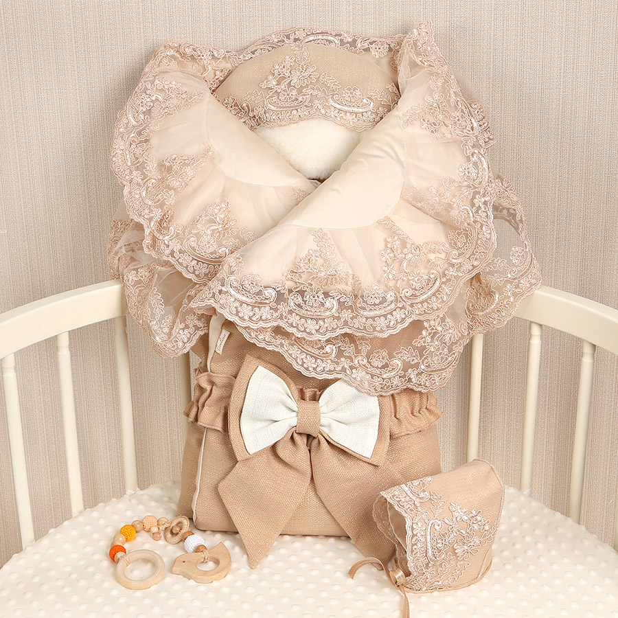 Комплект на выписку мальчика "Люрекс" какао фото 5