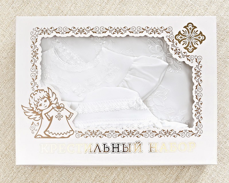 Крестильный комплект "Дарья" для девочки с крыжмой фото 13