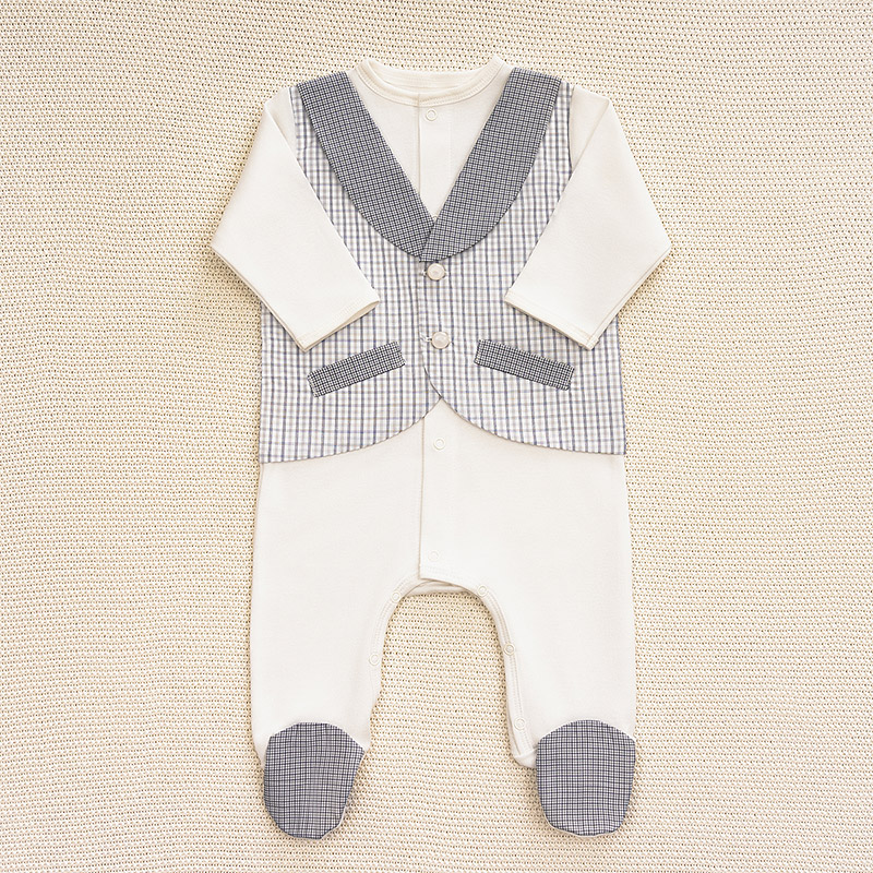 Костюмчик/комплект с уголком Денди серая пастель фото 2