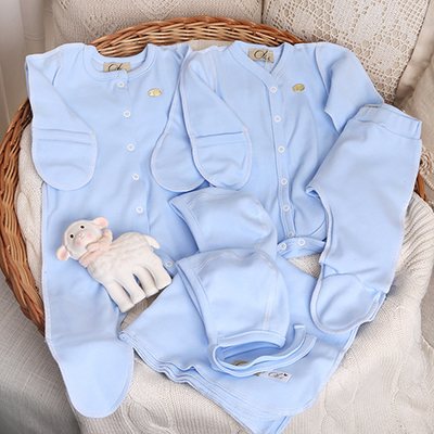 Комплект на выписку 6 предметов, голубой - миниатюра фотографии товара в каталоге ЛиноБамбино