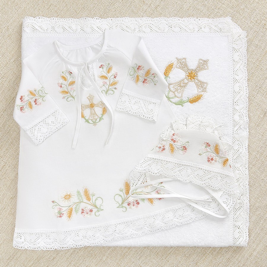 Крестильный набор для девочки "Василиса" с полотенцем фото 5