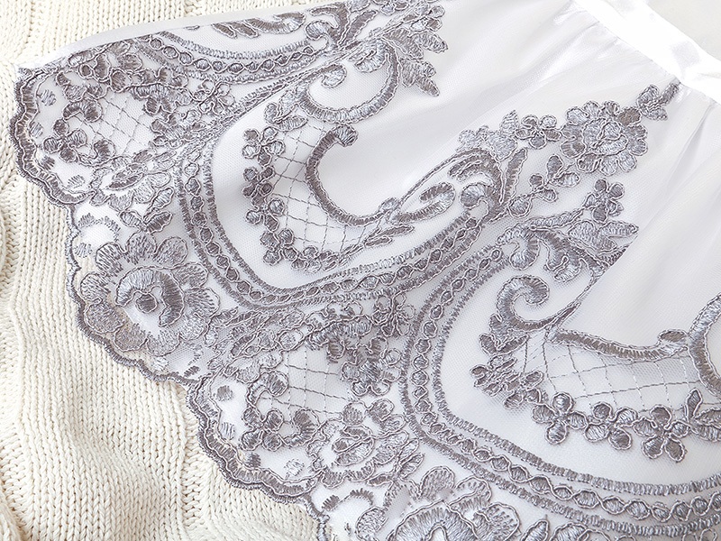 Комплект на выписку девочки "Самия" серо-белый фото 11