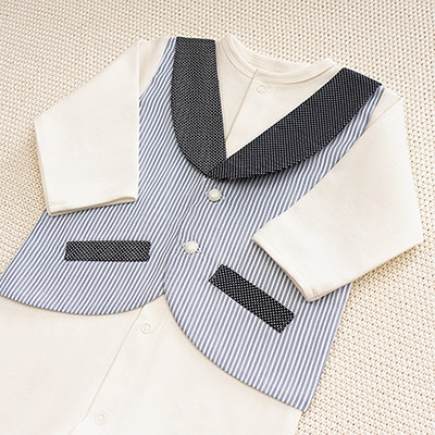 Фото товара "Костюмчик Денди полоска-горошек" из магазина ЛиноБамбино