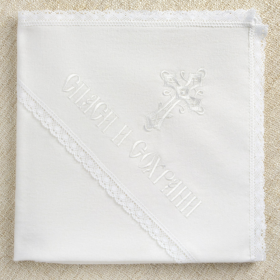 Тёплая пеленка для крещения "Кружевное Пёрышко" фото 3