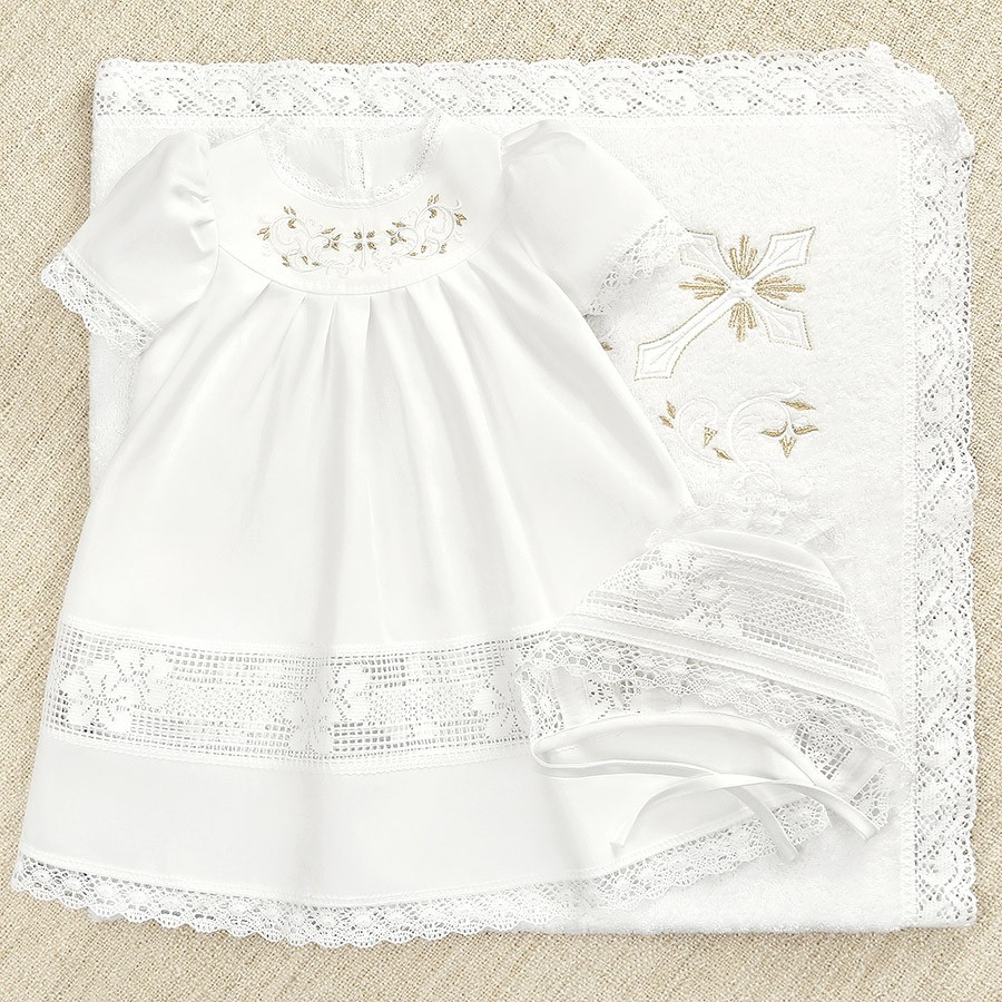 Крестильный набор для девочки "Ксения" с полотенцем фото 8