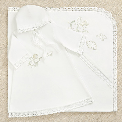 Фото товара "Детский крестильный комплект "Ангел" с пеленкой" при наведении