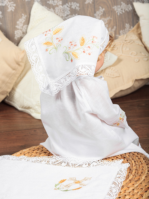 Крестильный набор для девочки "Василиса" с полотенцем фото 7