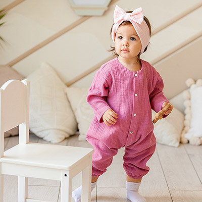 Комбинезон Облачко ягодный из муслина