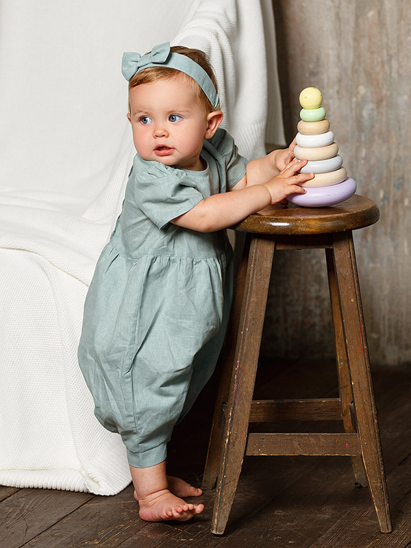 Льняной комбинезон Безе полынь фото 1