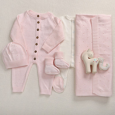 Набор комбинезон с пледом "Капелька" розовый - миниатюра фотографии товара в каталоге ЛиноБамбино