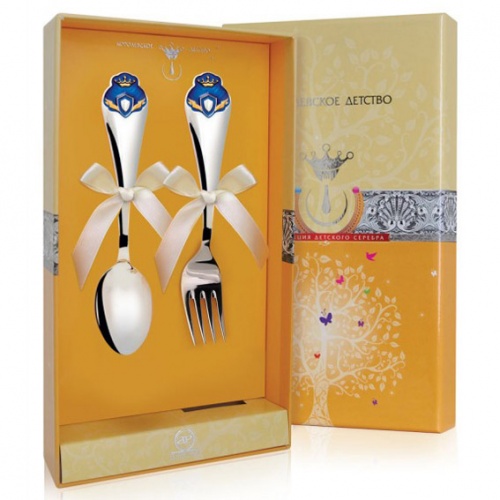 Серебряная ложка и вилка "Принц"