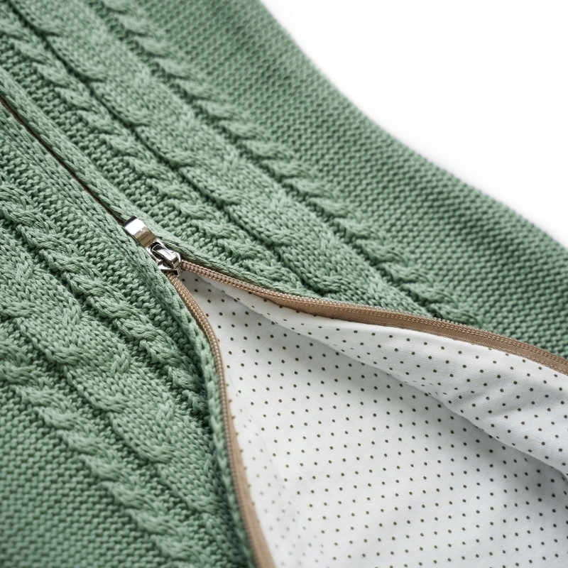 Вязаный кокон для новорожденного Loom оливковый фото 4