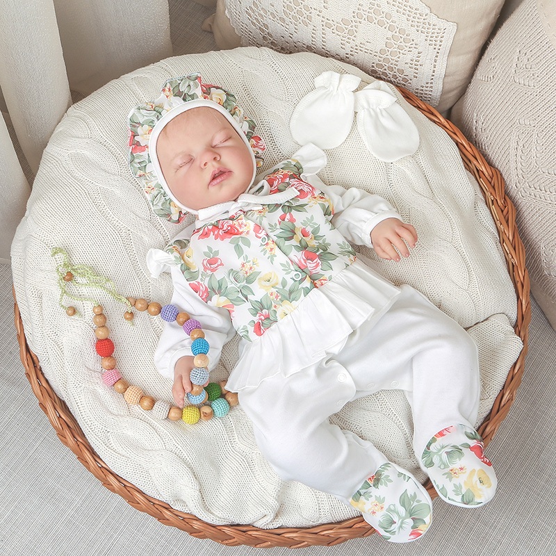 Трикотажный чепчик "Цветочный" фото 1