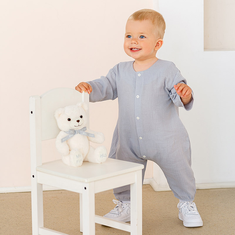 Комбинезон Облачко серый из муслина фото 1