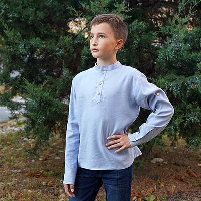 Рубашка для мальчика лен перванш