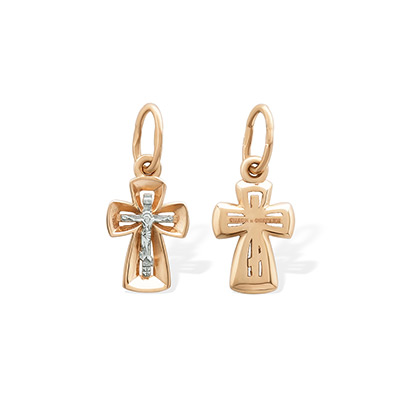 Золотой крестик 14599АКВ - миниатюра фотографии товара в каталоге ЛиноБамбино