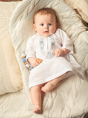 Фото товара "Крестильная рубашка "Артемий" для мальчика" из магазина ЛиноБамбино